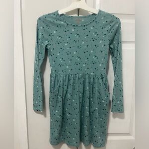 🎀 4/$25 Cat & Jack Green Star Girls Dress Size L 👗 ⭐️